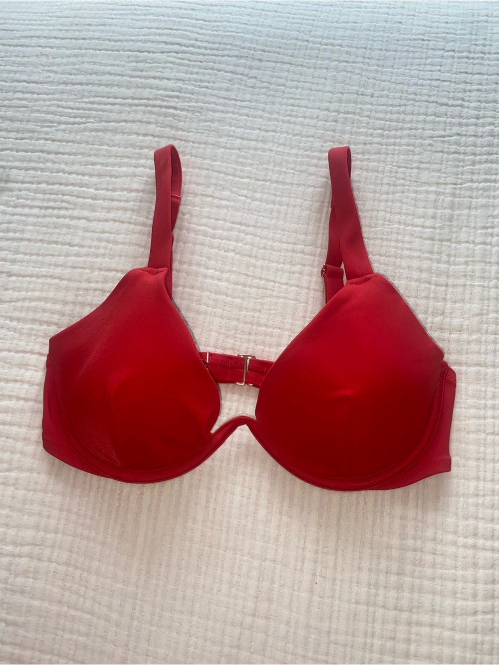 Shade & Shore Red Underwire Bikini Top 34C Swim Top